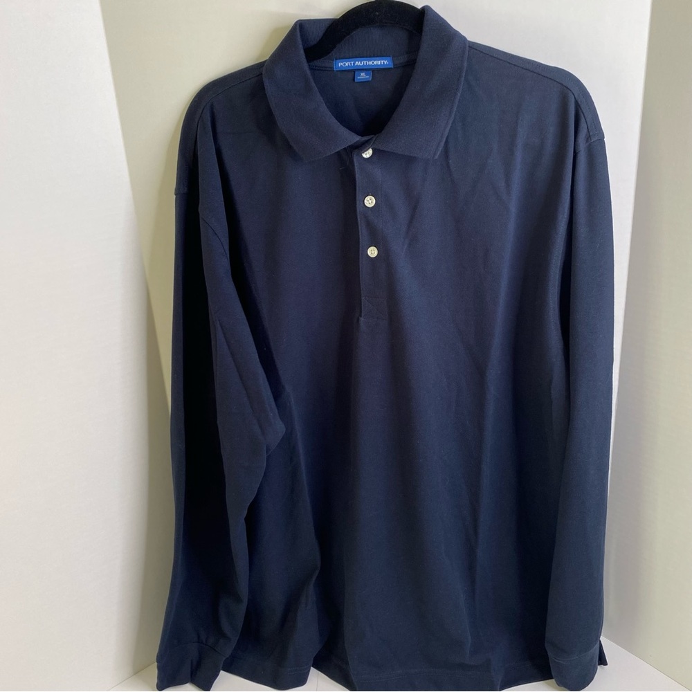 NWOT Mens‎ Port Authority Navy Long Sleeve Collared Shirt Size XL